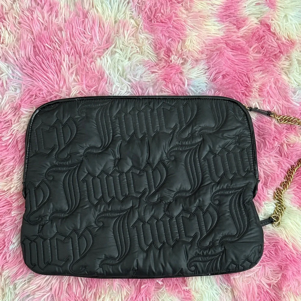 Juicy Couture Black Laptop Bag with Gold Chain